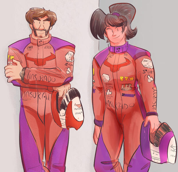 Fictional teammates in an alternate version of Formula 1.